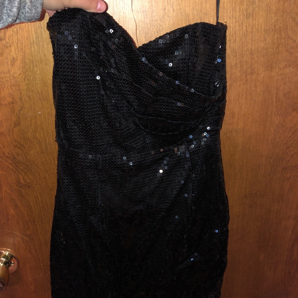 Black sequin mini dress